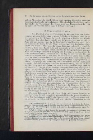 II. Organisationsfragen.