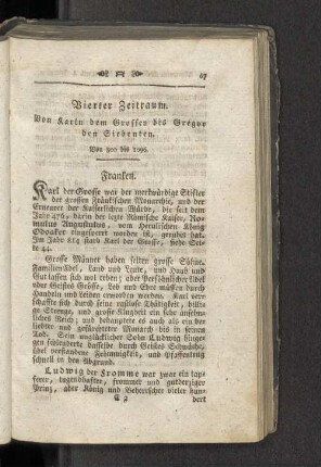 Vierter Zeitraum. Von Karln dem Grossen bis Gregor den Siebenten. Von 800 bis 1096.