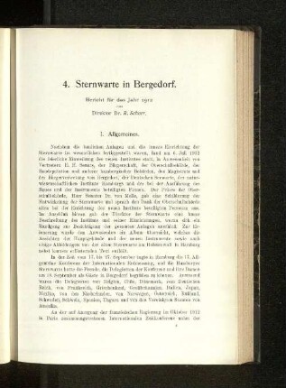 4. Sternwarte in Bergedorf.