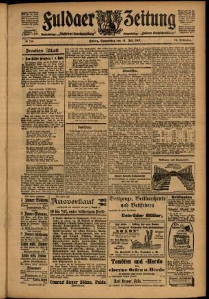Zweite Ausgabe vom Donnerstag, den 11. Juli 1907.