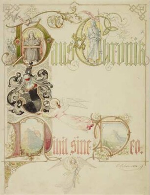 Titelblatt zu einer Chronik des Hauses Hohenzollern-Sigmaringen