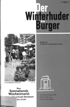 Heft IV / Juli und August 1995 : Zeitschrift des Winterhuder Bürgervereins