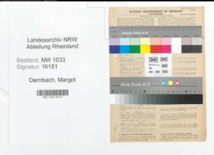 Entnazifizierung Margot Dernbach , geb. 18.06.1919 (Krankenschwester)