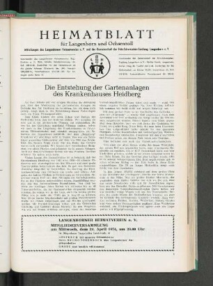 Die Entstehung der Gartenanlagen des Krankenhauses Heidberg