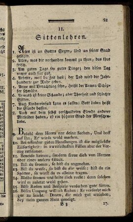 II. Sittenlehren.
