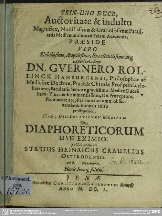 De diaphoreticorum usu