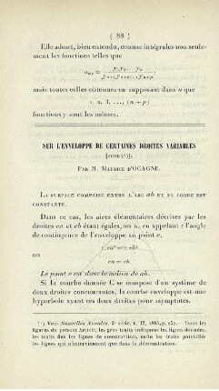 Sur l'enveloppe de certaines droites variables. [Fortsetzung]