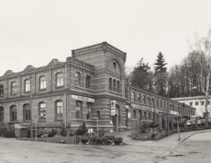 Mittweida, Fabrikgebäude : Mittweida, Fabrikgebäude, Hainichener Straße 60/ Ecke Industrieweg, um 1895, Eckansicht