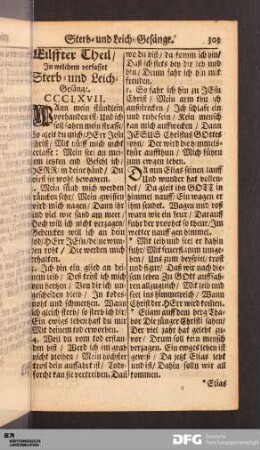 Eilffter Theil. In welchem verfasset Sterb- und Leich-Gesänge.