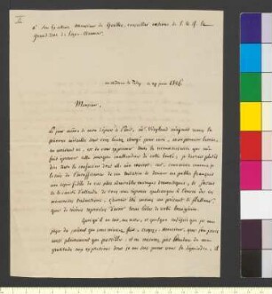 Brief von Stapfer, Friedrich Albert Alexander an Goethe, Johann Wolfgang von