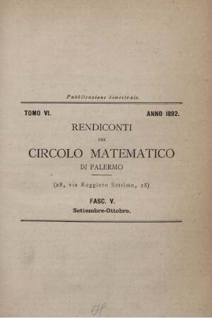 Tomo VI Anno 1892 Settembre - Ottobre.