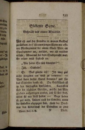 Siebente Szene. Gespräch mit einem Aktuarius.