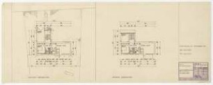 Wohnhaus Mildenberger, Hochberg Baueingabe: Grundrisse Erdgeschoss, Obergeschoss 1:100