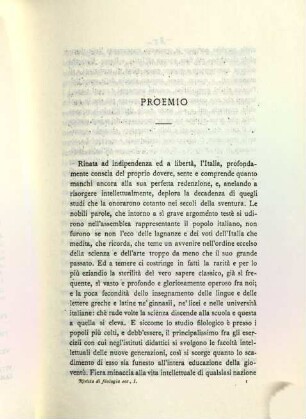 Rivista di filologia e di istruzione classica. 1. 1872/73