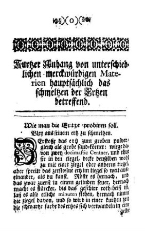 Wie man die Ertze probiren soll, Bley aus seinem ertz zu schmeltzen.