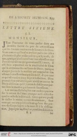 Lettre Sixième