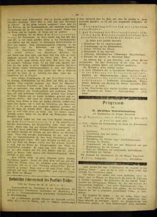 Programm der 39. ordentlichen Generalversammlung des Lehrervereins der Diözese Osnabrück