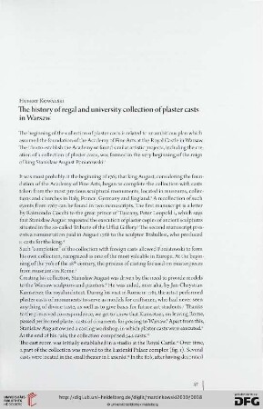 The history of regal and university collection of plaster casts in Warsaw