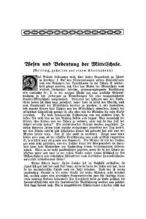 Wesen und Bedeutung der Mittelschule : (Vortrag, gehalten auf einem Elternabend)