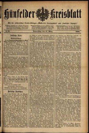 Ausgabe vom Donnerstag, den 17. März 1898.