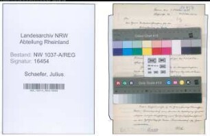 Entnazifizierung Julius Schaefer , geb. 00.00.0000 (Verw.Beamter)
