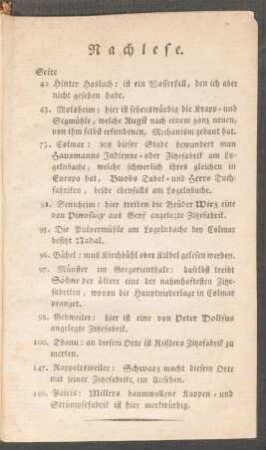 Nachlese.