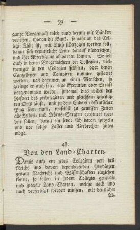 48. Von den Land-Charten