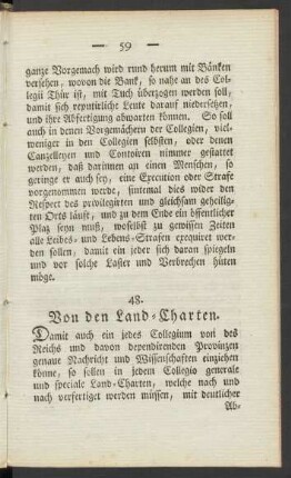 48. Von den Land-Charten