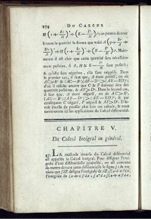 Chapitre V. Du Calcul Intégral en général.