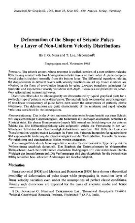 Deformation of the shape of seismic pulses by a layer of non-uniform velocity distributions