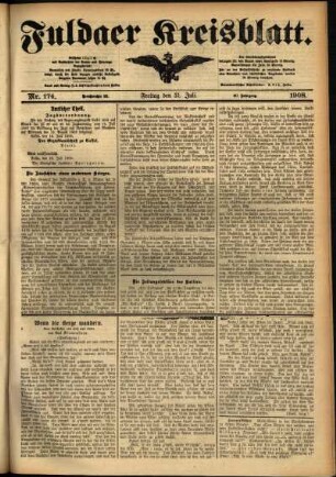 Ausgabe vom Freitag, den 31. Juli 1908.