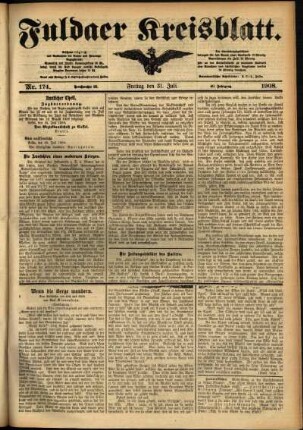 Ausgabe vom Freitag, den 31. Juli 1908.