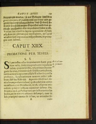 Caput XIIX. De probatione per testes.