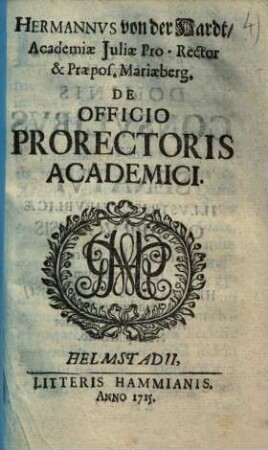De officio prorectoris Academici