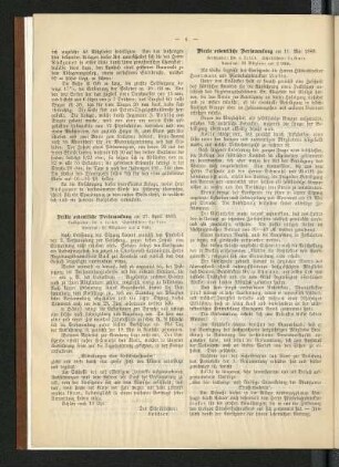 Dritte ordentliche Versammlung am 27. April 1889