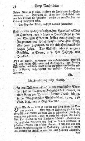 Ueber den Religionszustand in den preußischen Staaten seit der Regierung Friedrichs des Großen. Bd.3.