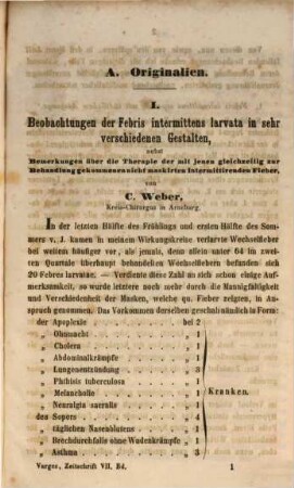 Zeitschrift des Deutschen Chirurgen-Vereins für Medicin, Chirurgie und Geburtshülfe. 7, 7. 1853