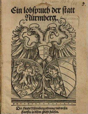 Ein lobspruch der statt Nürmberg