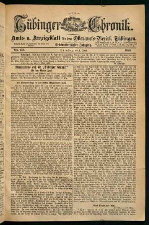 1. Juni (Nro. 125) - 5. Juni (Nro. 129)