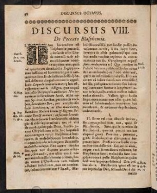 98-114, Discursus VIII. De Peccato Blasphemia.