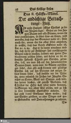Das II. Hülffs-Mittel. Der andächtige Betrachtungs-Fleiß