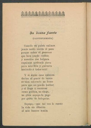 De buena fuente (canfinfleriana)