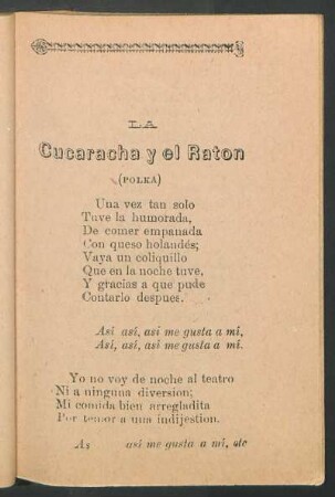 La cucaracha y el ratón : (Polka)