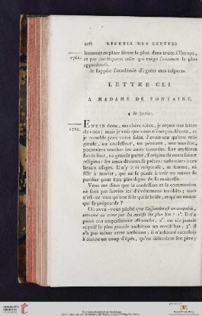 (Lettre CLI - CLX)