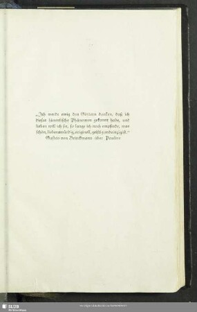 Gustav von Brinckmann über Pauline