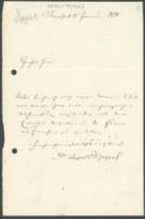 Brief von Leopold Dippel an Unbekannt