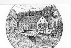 Dresden-Langebrück. Heidemühle 1874, aus: Bergblumen 6. Jg., Nr. 8, S. 64