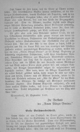 Erste Beschwerdeschrift.