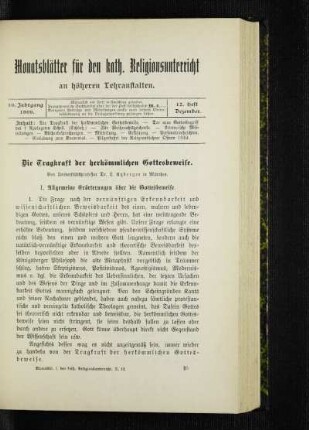 ¬Die¬ Tragkraft der herkömmlichen Gottesbeweise