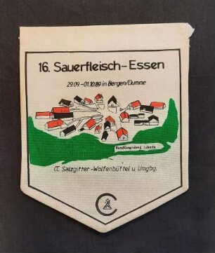 Andenken / Wimpel-Sammlung / 16. Sauerfleisch - Essen in Bergen